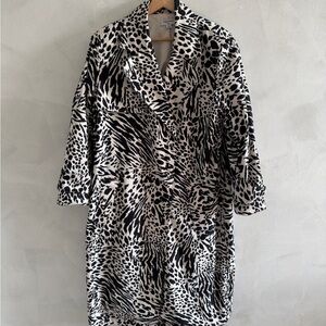 Sergio Hudson x Target - Black and White Animal Print Trench - Size L